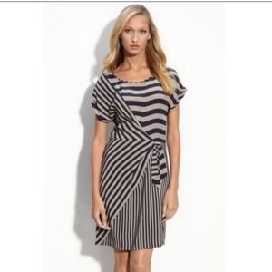 BCBGMAXAZRIA Giovanna blue striped silk dress